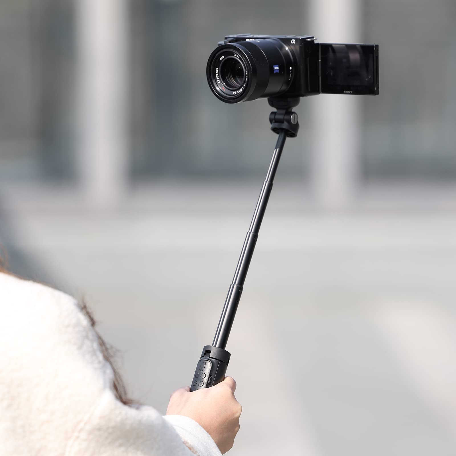 ULANZI RMT-01 Wireless Shooting Grip and Tripod for Sony, Canon, Nikon, and Other Vlog Cameras or Smartphones, Selfie Video Recording Vlogging Accessories for Content Creators and Vloggers