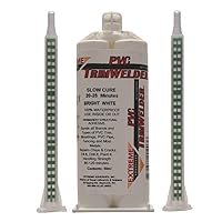 PVC TrimWelder Slow Cure 50 ML Cartridge and 2 Included Qwik Mixers, Will not Foam, Run or Drip, Ready in 90 to 120 Minutes, Medium Viscosity and Solvent-Free