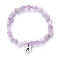 Adabele 1pc Natural Stretch Gemstone Bracelet 5mm-10mm Free Form Bead 7 Inch 7.5 Inch Healing Crystal Engergy Quartz Chakras Jewelry Women Birthday Gift