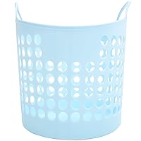 BESTOYARD Flexible Laundry Basket Plastic Laundry Hamper Clothes Basket with Side Handles Portable Ventilated Round Bin Container Organizer for Bedroom Laundry Room 30L