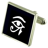 Horus Eye Egyptian God Sterling Silver Cufflinks Optional Engraved Box