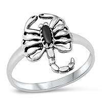 CHOOSE YOUR COLOR Sterling Silver Scorpion Ring