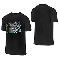 Men's T Shirt Cotton Graphic Short Sleeve Crew Neck Tee Shirts Casual Tops Black