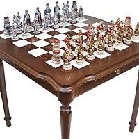 Bello Games Collezioni - Great Wall of China Chessmen & Luxury Palazzo Chess & Checkers Table from Italy