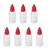 Bettomshin 50Pcs 30ml PE Plastic Dropping Bottles, Thin Mouth Vial of Squeezable Liquid Eye Liquid Dropper, Liquid Sample Seal Storage Translucent Bottle with Red Cap