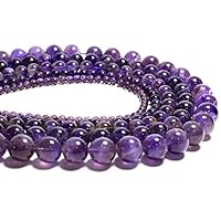 AAA Natural 1 Strand Purple Amethyst Beads Gemstone Beads for Jewelry Making |8 mm Round Beads | Amethyst Round Loose Beads |15