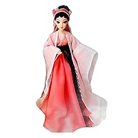 Chinese Hanfu Ball Joints Doll White Snake Fairy Dress Up Toys Handmade Ancient Costume Doll Girls Gift, 12 inch Oriental Doll