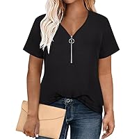 RITERA Plus Size Tops for Womens Polo Shirt Zipper Tshirt Office Business V Neck Tunic Work Blouses Dressy Collared Clothes