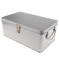 Qiangcui Metal Tin Box Portable Small Container Storage Case with Solid Hinged Top for Drawing Pin Nail Art Bead Earring and Jewelry Craft Organizer - Large Product Statistics Code -1930 Large