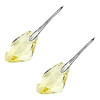 GWG Jewellery 18K White Gold Coated Sparkling Coloured Crystal Natural Shape Dangle Earrings in Gift Box for Women