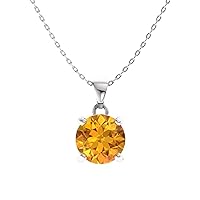 Diamondere Natural and Certified Gemstone Solitaire Petite Necklace in 14k Solid Gold | 0.31 Carat Pendant with Chain