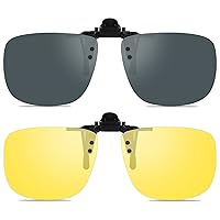 Polarized Unisex Clip on Flip up Sunglasses over Prescription and Reading Glasses Frames
