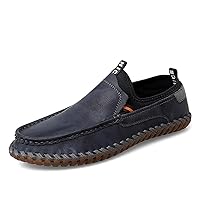 Men's Loafers Slip On Moccasin Driving Shoes Cowhide Leather Loafers Boat Shoes