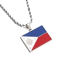Stainless Steel Philippines Map Pendant Necklace for Women Girls Country Pilipinas Jewelry