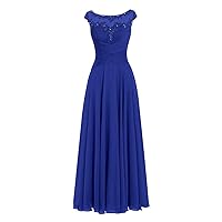 AnnaBride Mother ofThe Bride Dress Beaded Chiffon Formal Wedding Party Gown Prom Dresses Royal Blue US 18W
