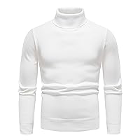 Sweater for Men,Men's Slim Fit Turtleneck Sweater 2022 Casual Cotton Twisted Knit Pullover Bottoming Shirt