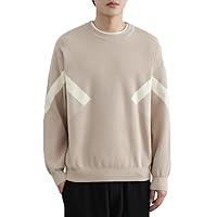 Men's Colorful Patchwork Round Neck Sweater Autumn and Winter Loose Trendy Versatile Men's Knitted Sweater