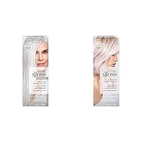 L'Oreal Paris Le Color Gloss One Step Toning Gloss for Gray Hair, Silver White, 1 Kit + Le Color Gloss for Bleached Hair, Neutralizes Brass, Platinum Pearl, 4 Ounce