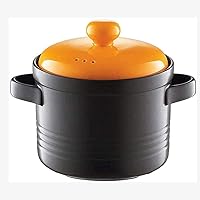 Ceramic Round Black Dish Casserole/Clay Pot/Earthen Pot/Ceramic Cookware Soup Dish Bowl Casserole Pan with Lid