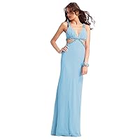 Embellished Cutout V-Neck Prom Gown 1386