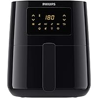 Philips Airfryer 3000 Series L, 4.1L (0.8Kg), 13-in-1 Airfryer, 90% Less Fat with Rapid Air Technology, Digital Display, HomeID Recipe App, Black (HD9252/91)