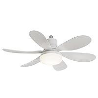 Ceiling Fan with Lights (3-Pack, White), Dimmable LED, Small, Indoor, for Living Room, Kitchen, Bedroom, Remote Control, 3-Color Temperatures