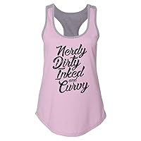 Funny Saying Womens Tanks Nerdy Dirty Inked and Curvy - Royaltee Trendy Shirts Collection