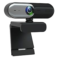 AutoFocus Full HD Webcam 1080P with Privacy Shutter - with Dual Digital Microphone - CA602 Black Grey USB Computer Camera for PC Laptop Desktop Mac Video Calling, Conferencing Skype YouTube