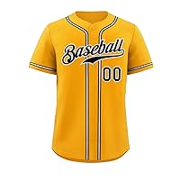 Custom Men Women Boy Baseball Jersey Button Down Shirts Personalized Printed or Stitched Name Number Plus Size