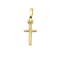 14KY Cross Religious Pendant | 14K Yellow Gold Christian Jewelry Jesus Pendant Locket For Women Men | 13 mm x 8 mm Gold Chain Pendants | Weight 0.5 grams