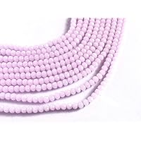 Translucent Pink Opaque Tyre/Rondelle Faceted Crystal Beads (8 mm) (5 Strings) for – Jewellery Making, Beading, Embroidery, Art and Craft