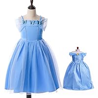 Princess Cinderella Girl Dress up with Matching 18 Inch Doll Dress