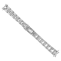 Ewatchparts 14MM OYSTER WATCH BAND COMPATIBLE WITH ROLEX LADY YACHTMASTER SHINY CENTER SOLID END PIECE