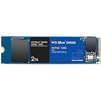 Western Digital 2TB WD Blue SN550 NVMe Internal SSD - Gen3 x4 PCIe 8Gb/s, M.2 2280, 3D NAND, Up to 2,600 MB/s - WDS200T2B0C