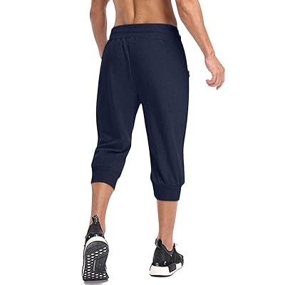 MAGNIVIT Men's 3/4 Jogger Capri Pants Workout Gym Below Knee
