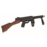 Tommy Gun Toy Machine Gun Replica with Sound Effects, 19.5 inches, Black Plastic