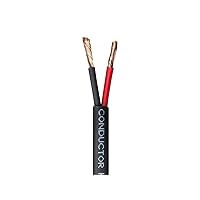 Monoprice Speaker Wire - UL, 2 Conductor, CMP-Rated, 100 Percent Pure Bare Copper with Color Coded Conductors, 14AWG, 1000 Feet, Black - Nimbus Series