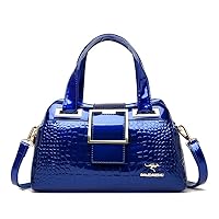 Handbag Crossbody Bags For Women New Crocodile Pattern Leather Shoulder Bags Casual Tote (Blue)