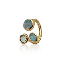 Engagement Rings Gold Adjustable Ring Jewelry | Purple Druzy, Blue Chalcedony, Green Peridot Gemstone Rings | Round/Cushion/Oval Shape Rings | 1758 16