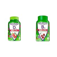 Extra Strength Vitamin D3 Gummy & Extra Strength Vitamin B12 Gummy Vitamins for Energy Metabolism Support