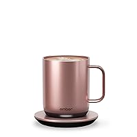 Ember Temperature Control Smart Mug 2, 10 Oz, App-Controlled Heated Coffee Mug with 80 Min Battery Life and Improved Design, Rose Gold