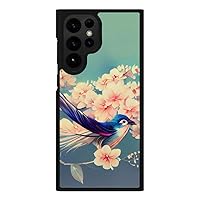Bird in Cherry Blossom Samsung S22 Ultra Phone Case - Floral Phone Case for Samsung S22 Ultra - Best Design Samsung S22 Ultra Phone Case