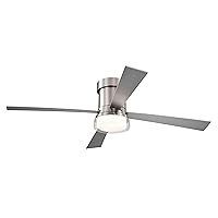 48 Inch Ceiling Fan with Light and Remote, Low Profile Ceiling Fan for Bedroom, Dimmable LED, Quiet Motor 3000K-6500K Dimmable LED Fan Light