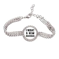 I Want A New Handbag Art Deco Fashion Tennis Chain Anklet Bracelet Diamond Jewelry