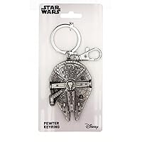 Disney Star Wars Millennium Falcon Pewter Key Ring,Silver ,Large