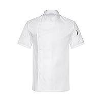 Chef Jacket for Men Chef Shirt Short/Long Sleeve Chef Uniform Kitchen Cooking Work Uniforms Loose Fit WhieF Medium