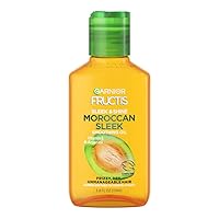 Fructis Sleek & Shine Moroccan Sleek Smoothing Oil for Frizzy, Dry Hair, Argan Oil, 3.75 Fl Oz, 1 Count (Packaging May Vary)