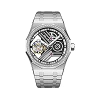 Aesop Real Tourbillon Skeleton Hand Wind Mechanical Wrist Watch Men Sapphire Crystal Diamond Business Dress Hollow Dial Clock Man Super Luminous Stainless Steel