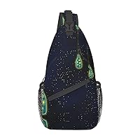 Beautiful Bottle Of Under The Night Sky Sling Backpack, Multipurpose Travel Hiking Daypack Rope Crossbody Shoulder Bag