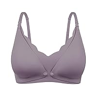 Women's Seamless Lace Nursing Bra Wire with Front Double Opening Clasp for Pregnancy and Postpartum Womens
